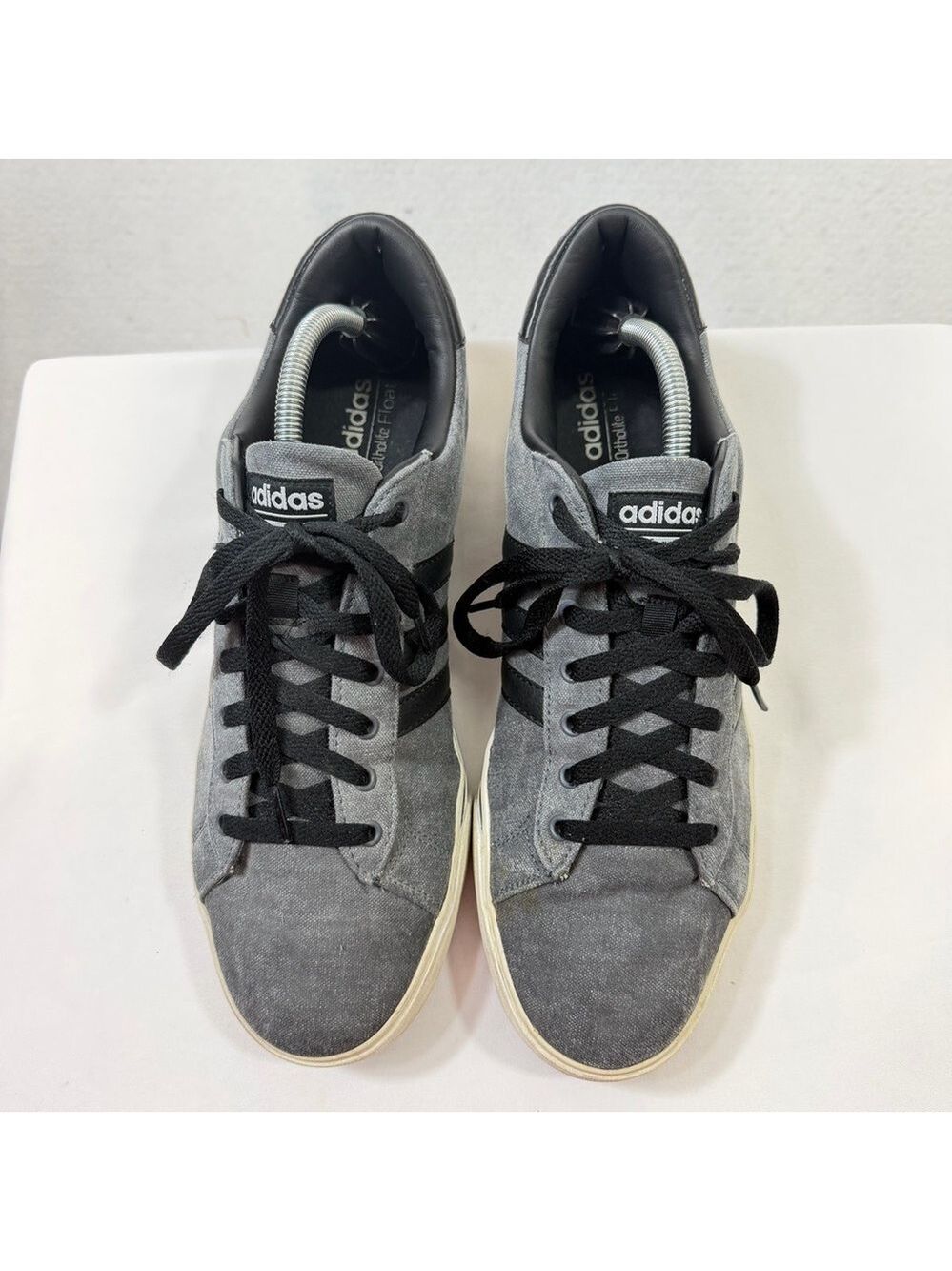 Adidas Mens Neo Cloudfoam Super Daily Gray & Black Sneakers Size 12